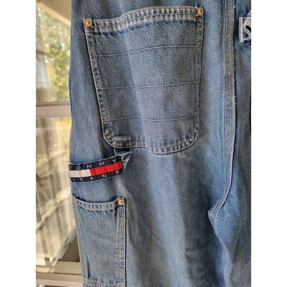 TOMMY HILFIGER Vintage 90’s carpenter High Waisted Big Logo Classic Jeans 28 - Picture 5 of 7